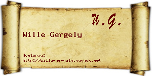 Wille Gergely névjegykártya